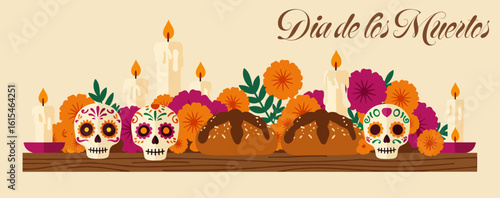 Day of the Dead Ofrenda with Pan de Muerto