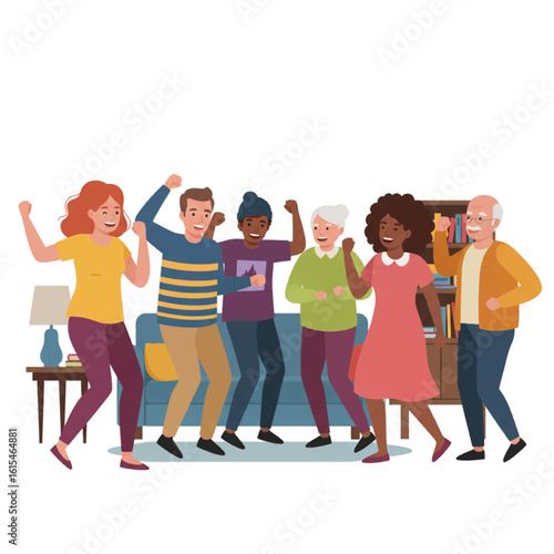 Diverse Group of People Celebrating Together