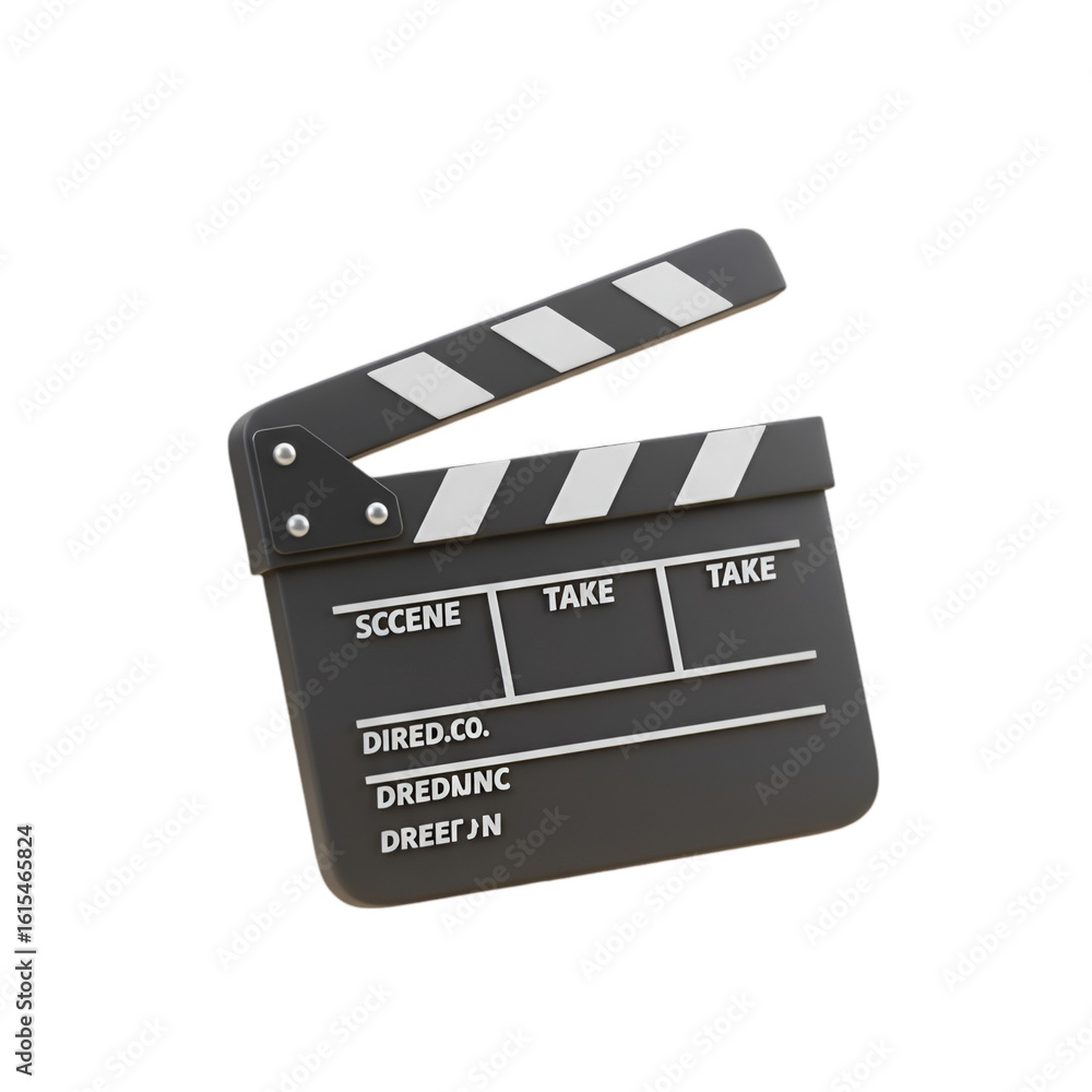 Obraz premium 3D Illustration Of A Clapperboard Isolated On A Transparent Black Background