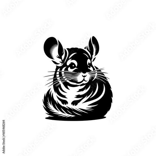 A cute chinchilla illustration isolated on white background
