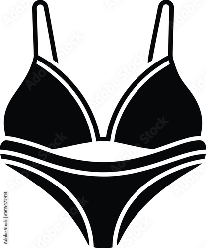 Vector art of a stylish bikini swimsuit with straps and a modern design perfect for summer beach days