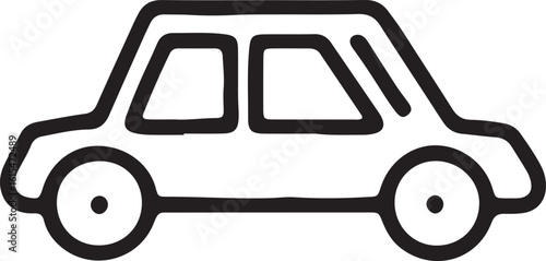 Simple black outline of a sedan car automobile vehicle