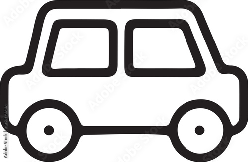 Simple black outline of a car automobile vehicle