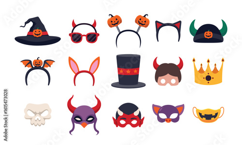 Halloween headbands graphic vector illustration set