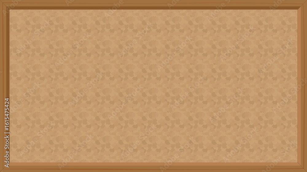 Fototapeta premium A flat vector corkboard in rectangular shape with wooden texture, perfect for notes, messages, or school interior design.
