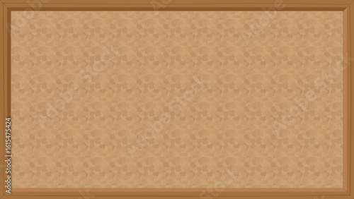 A flat vector corkboard in rectangular shape with wooden texture, perfect for notes, messages, or school interior design.
