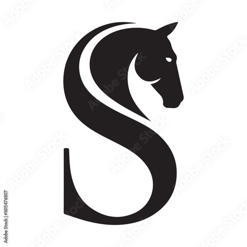 Horse Head in Letter S Logo – Elegant Minimalist Animal Symbol Design