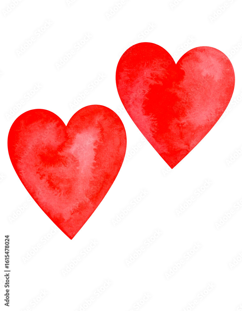 Fototapeta premium Illustration de deux coeurs rouges