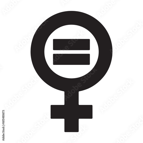 Female symbol with equality sign gender equality feminism