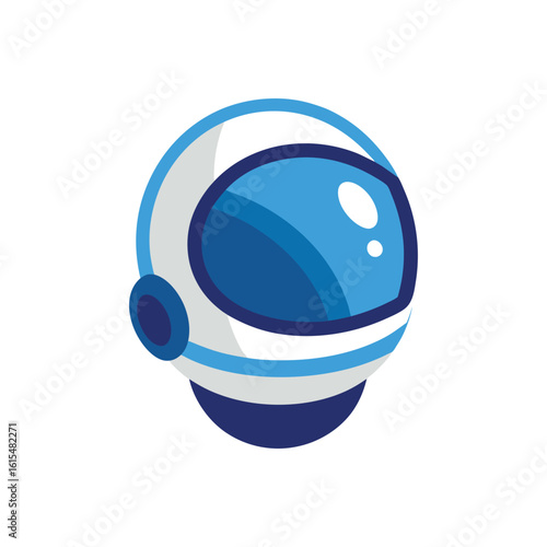 blue glass ball icon vector art on white background 