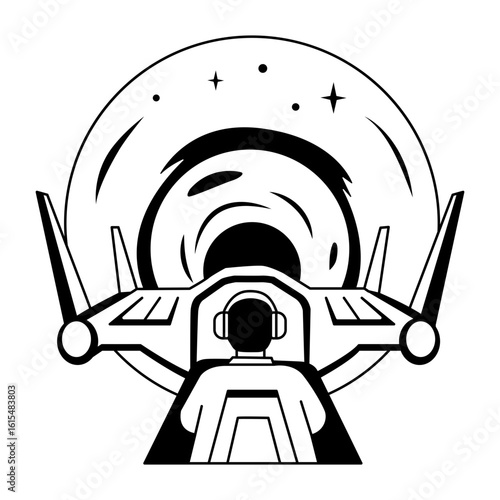 Glyph style illustration showing wormhole travel 