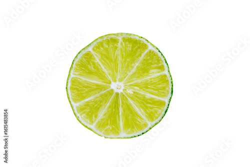 a lime slice on a white background