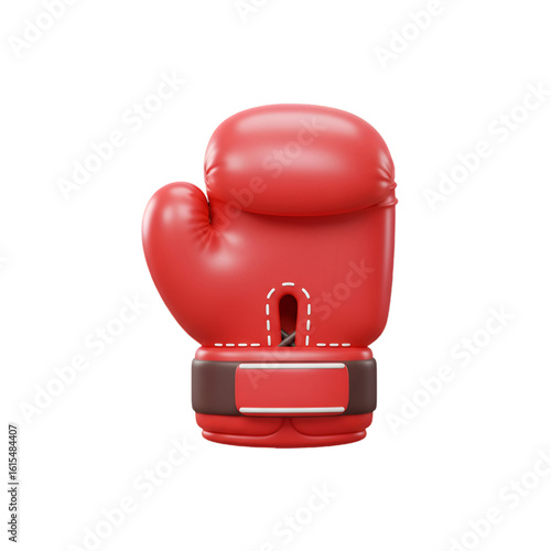 3D Render Of A Red Boxing Glove Isolated On Transparent Background