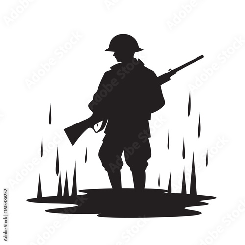 Storm Soldier Silhouette In Action