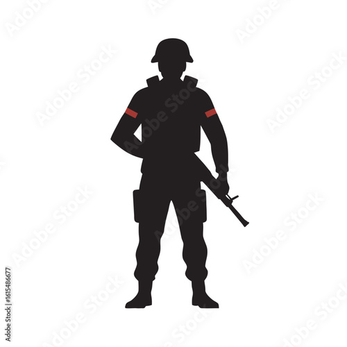 Modern Infantry Soldier Silhouette Standing