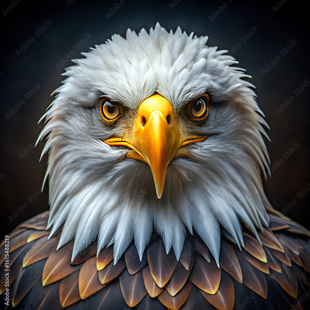 Obraz premium american bald eagle with white background