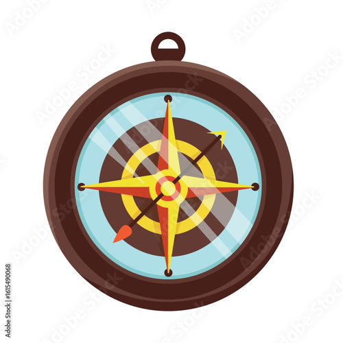 Compass. Flat vector clipart, illustration with isolated background.