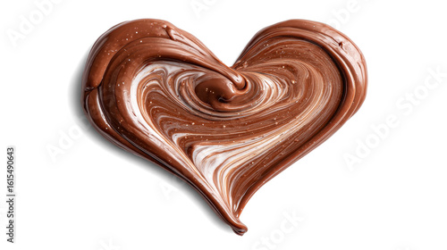 Wallpaper Mural Chocolate sauce in heart shape set on white. Top view. Torontodigital.ca