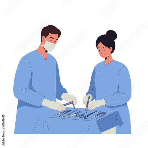 Medical Professionals Preparing for Surgery