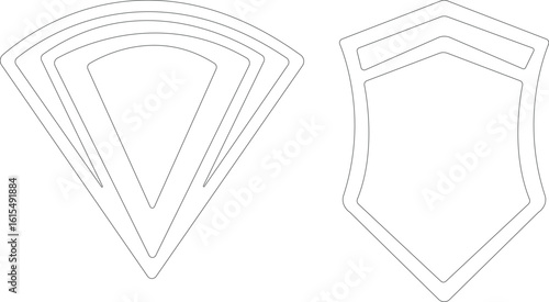 protect shield icon set.Military, Ornate, Armour, Emblem, Protection, Security, Guard.Shield badge quality symbol isolated on transparent background. Design elements for safety and protection.
