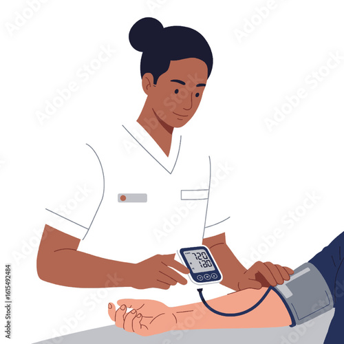 Nurse Measuring Patient Blood Pressure