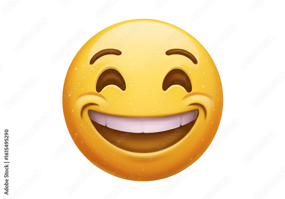 Fototapeta premium A Cheerful Emoji Illustration Depicting A Smiling Yellow Face with Positive Expression