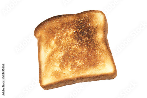 a piece of toasted bread on a white surface