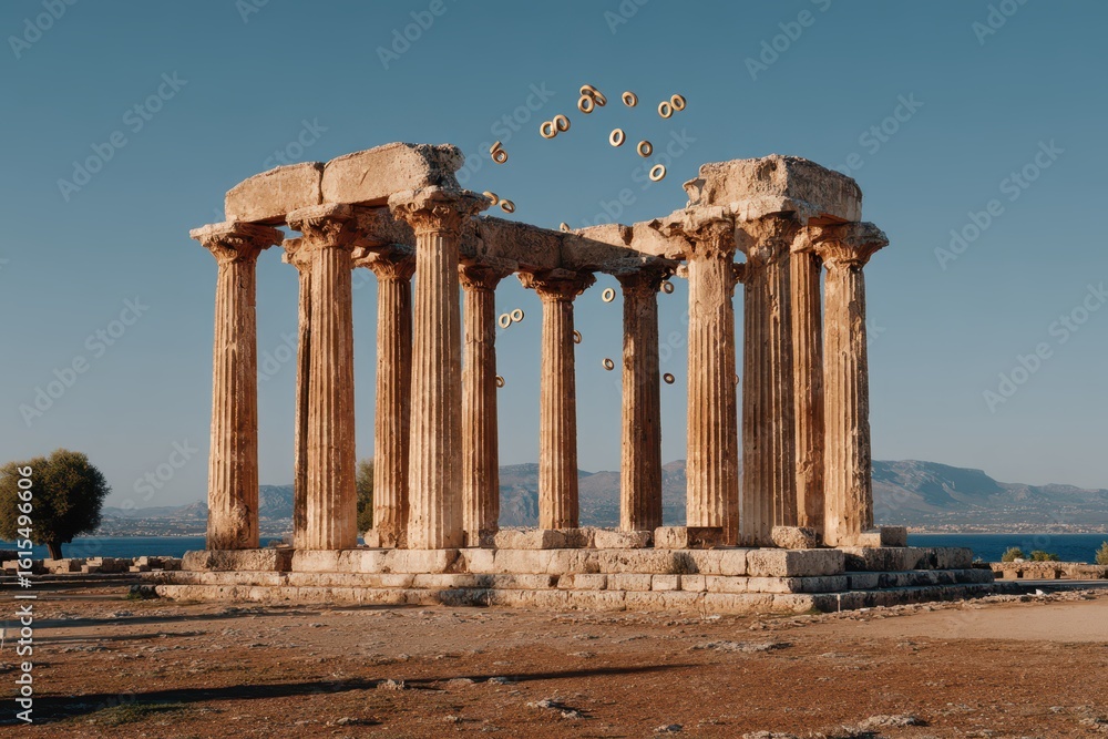 Obraz premium Ancient Temple with Circles