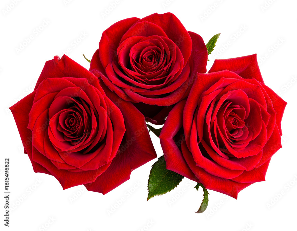 Naklejka premium Red rose isolated on a transparent background.