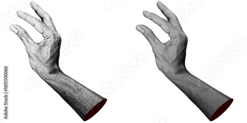 Papier peint 2 style Halftone hands collection