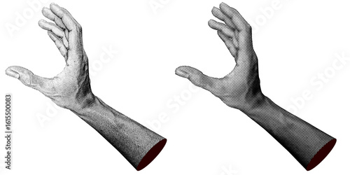 Tablou pe pânză 2 style Halftone hands collection