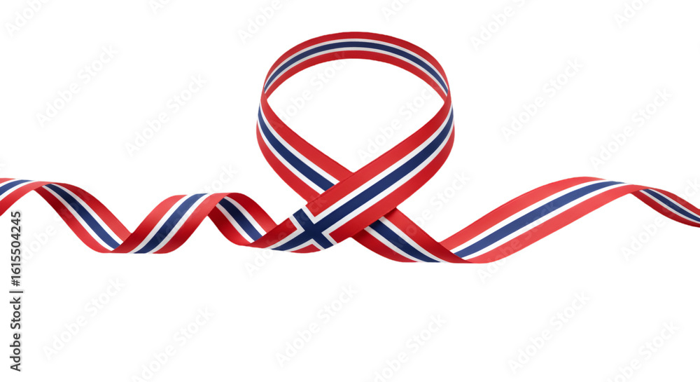 Fototapeta premium Abstract Illustration Of Norwegian Ribbon Flag With Transparent Background