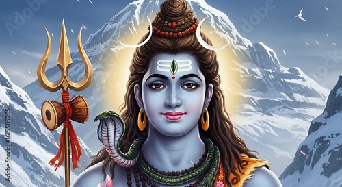 Photos Lord Shiva portrait with Trishul