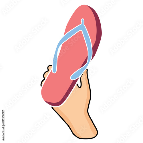 Illustration of a Slipper in Hand. Hitting gestures.