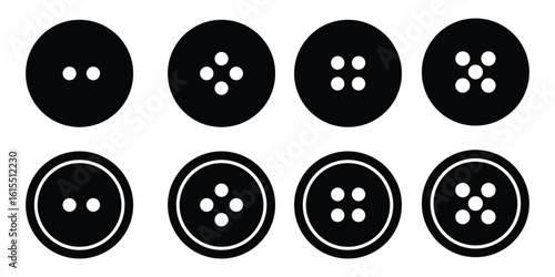 Collection of sewing button icon vector isolated on white background. sewing button symbol. fashion icon