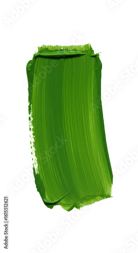 Abstract Green Paint Brushstroke Illustration On Isolated Black Background