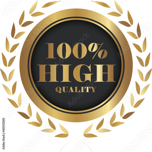 vector illustration of a black colored batch with golden design