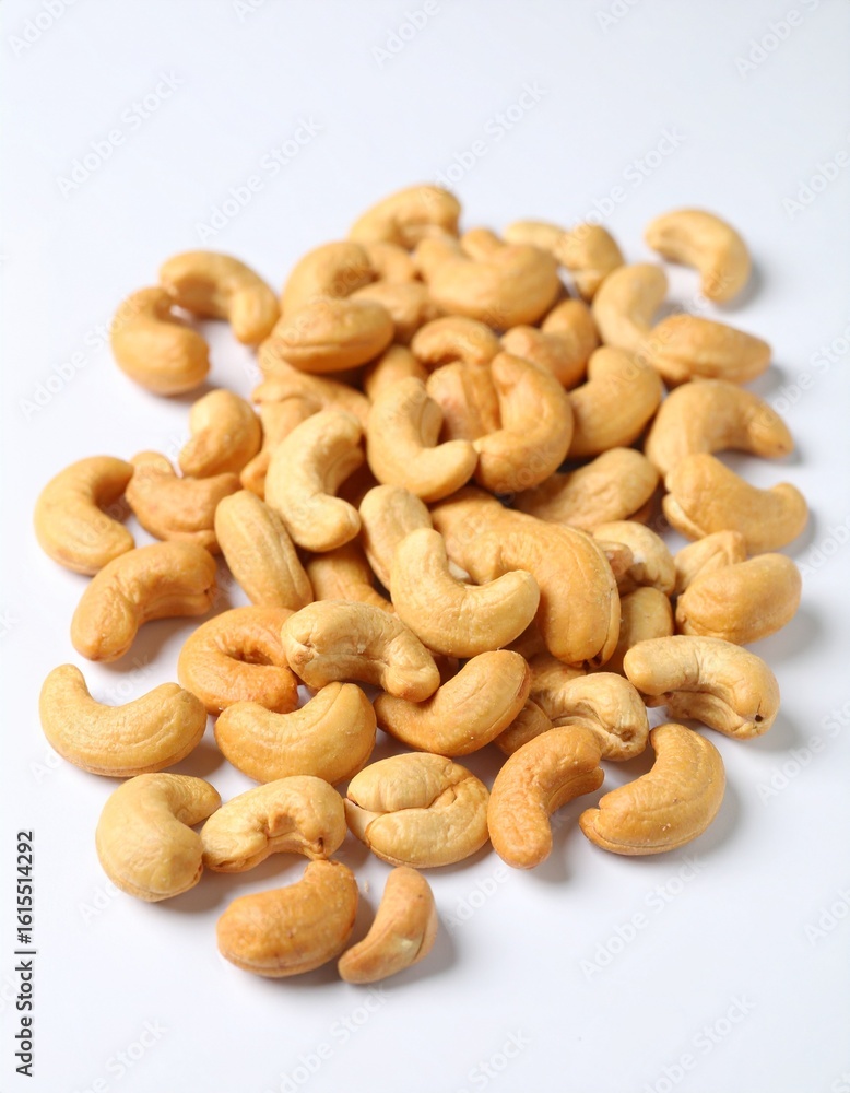 Close-up of cashews, showcasing their unique shape and inviting color ideal for themes of healthy snacks, vegan recipes, or wholesome ingredients. A collection of cashews, ready to be enjoyed Close-up of cashews, showcasing their unique shape and inviting color ideal for themes of healthy snacks, vegan recipes, or wholesome ingredients. A collection of cashews, ready to be enjoyed