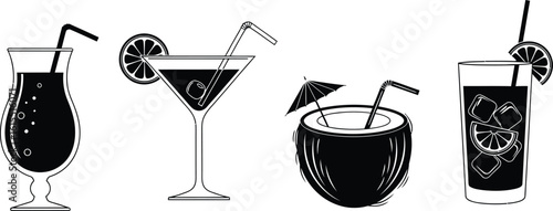 Cocktail Icons Set