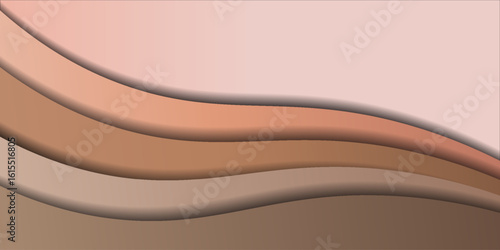 Elegant abstract background featuring soft, flowing wave layers in warm earth tones such as beige, terracotta, taupe, and brown. The smooth, gradient-