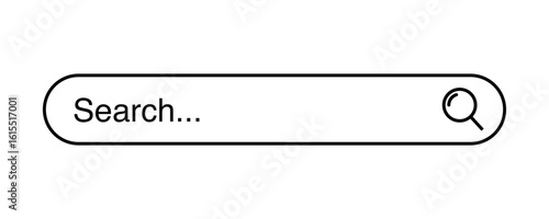 Search bar web design element or app interface symbol