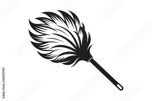feather duster icon curved feathers house cleaning