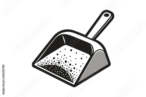 dustpan dirt specks cleaner sweeping sanitation icon