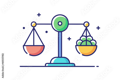 Balanced Mind Scale Icon Minimal Clean Balance  
