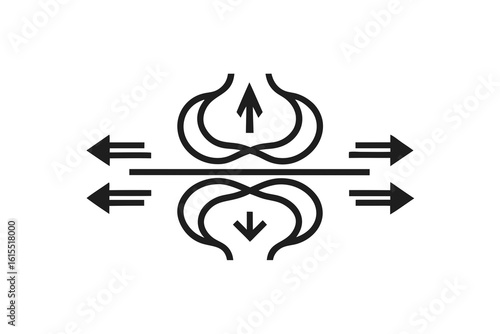 Breath Control Inhale Exhale Arrows Calm Icon  