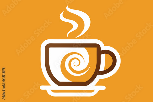 Calm Tea Mug Steam Swirl Minimal Icon  