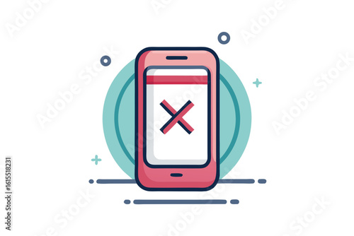Digital detox phone off silence break icon