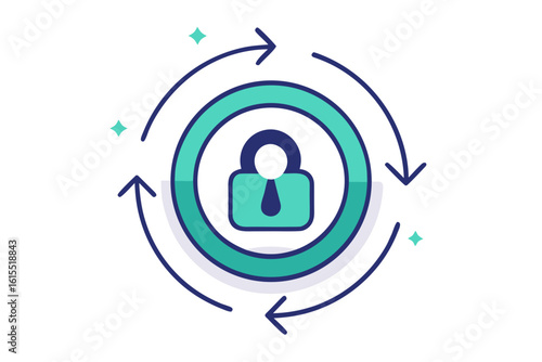 keyhole refresh arrow encircling icon symbol