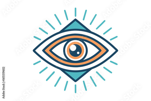 self awareness eye radiant lines mindfulness icon  