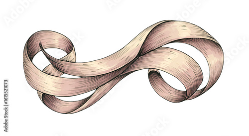 Abstract Ribbon Infinity Loop Illustration Isolated On Transparent Background
